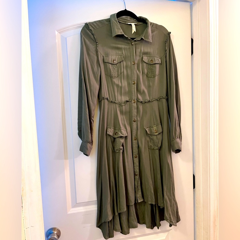 Matilda Jane Womens Olive Green Cargo Dress Medium